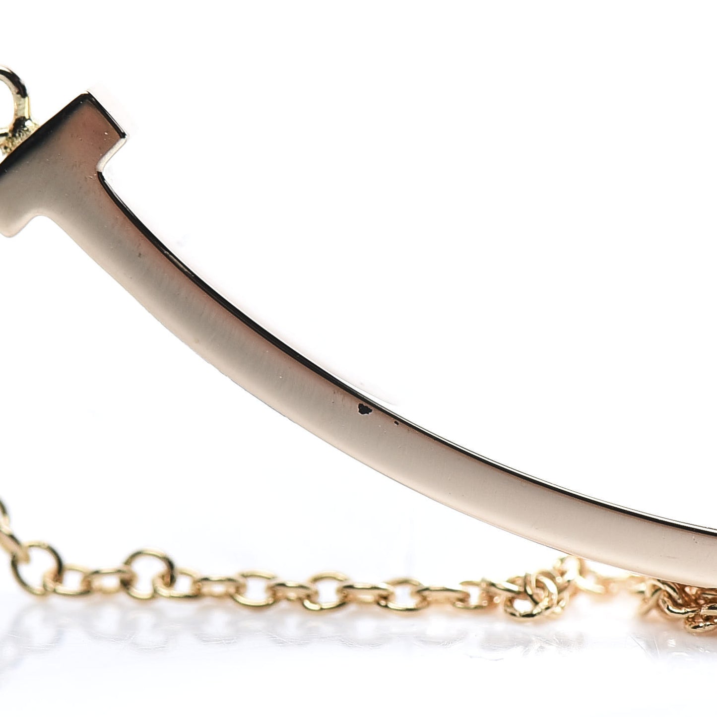 18K Rose Gold Small T Smile Pendant Necklace