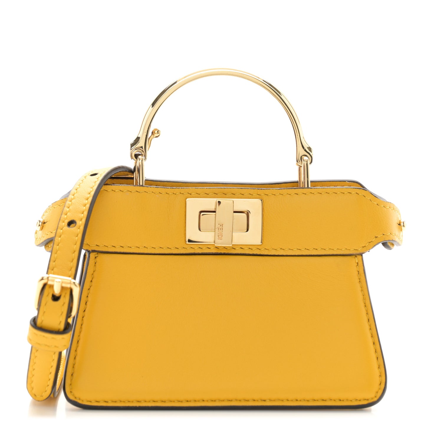 Shiny Nappa Nano Peekaboo Maxi Handle Satchel Mimosa