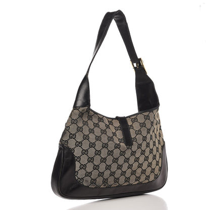 Gucci Monogram Small Jackie O Hobo Bag Black 3 of 12