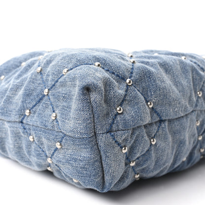 Chanel Washed Denim Quilted Studded Small Chanel 22 Blue 10 of 11