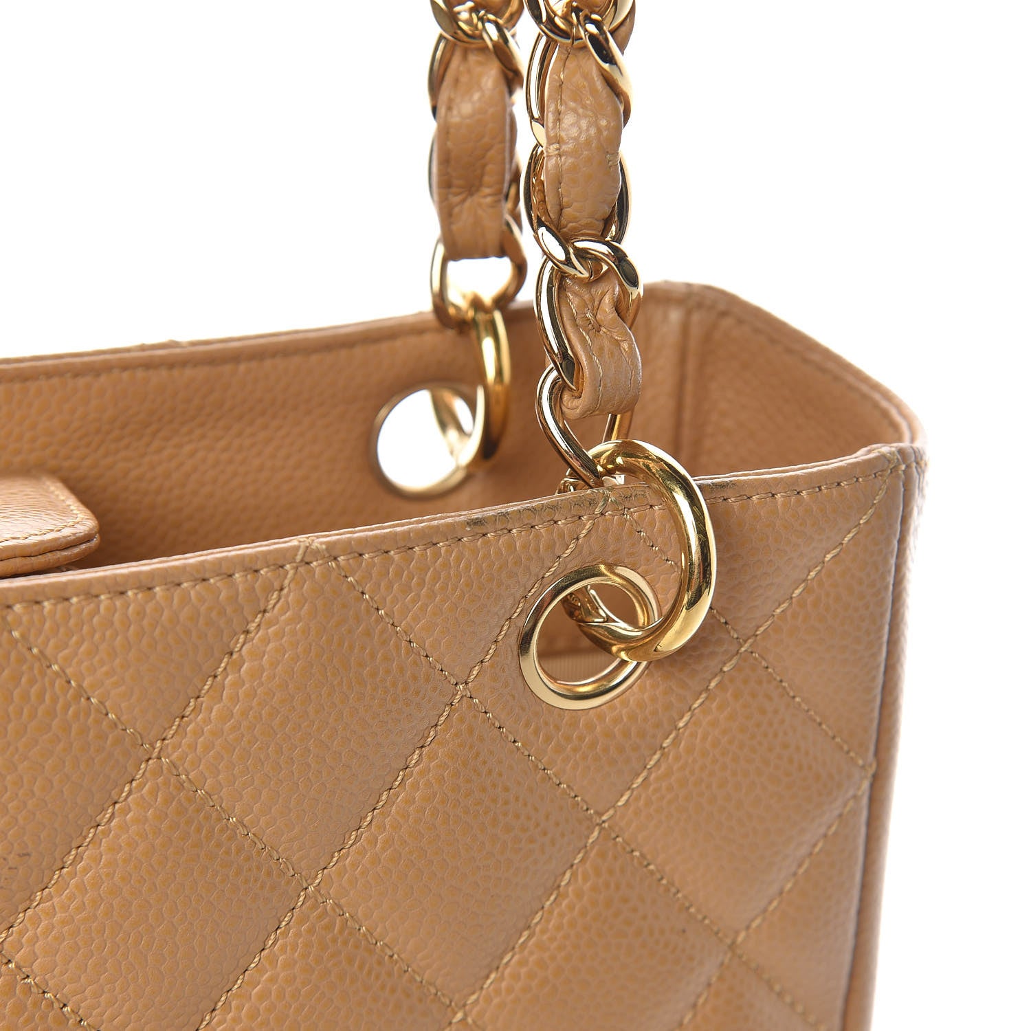 Chanel Caviar Quilted Petit Shopping Tote PST Dark Beige 14 of 16