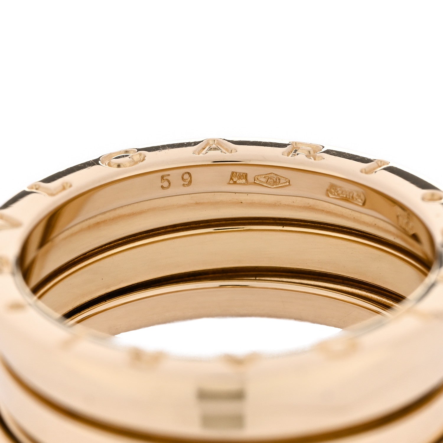Bulgari 18K Yellow Gold B.Zero1 Three-Band Ring 59 8.75 4 of 5