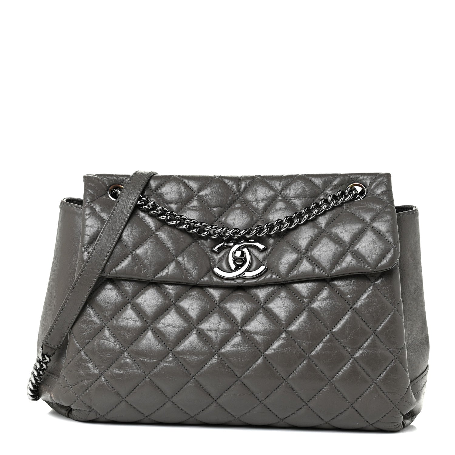 Chanel Aged Calfskin Medium Lady Pearly Flap Grey 1 of 24