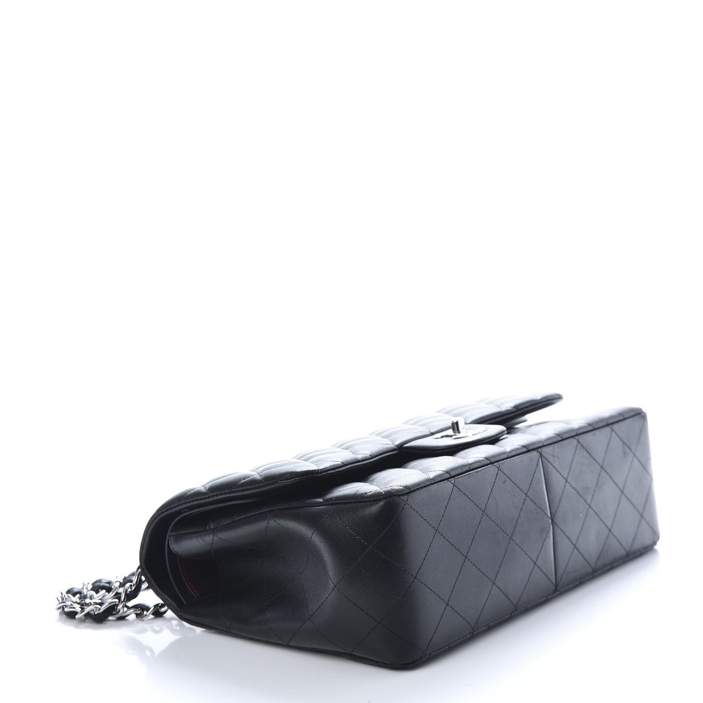 Lambskin Quilted Jumbo Double Flap Black