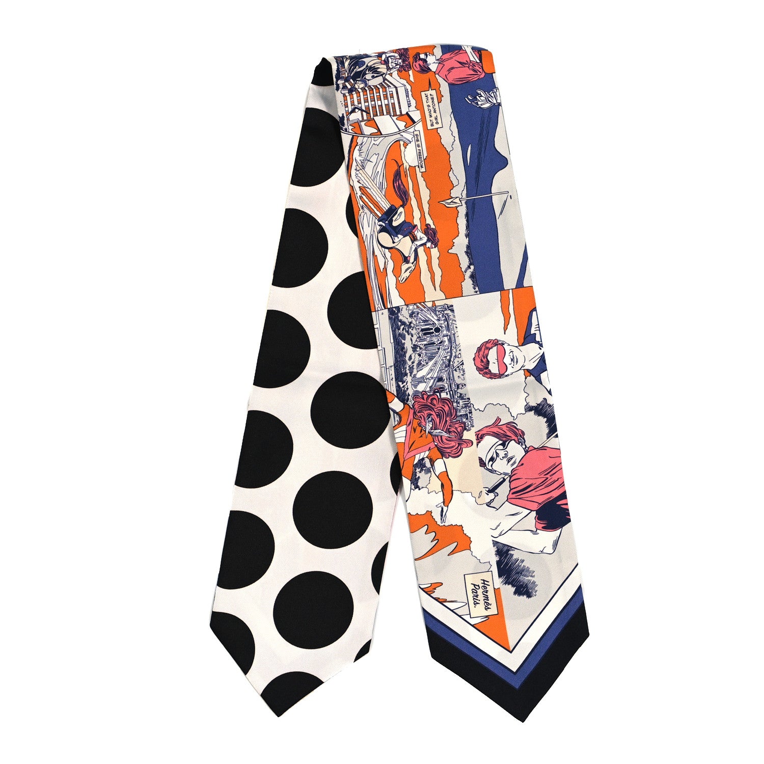 Hermes Silk Wow Twill Up Bleu Corail Orange 2 of 4