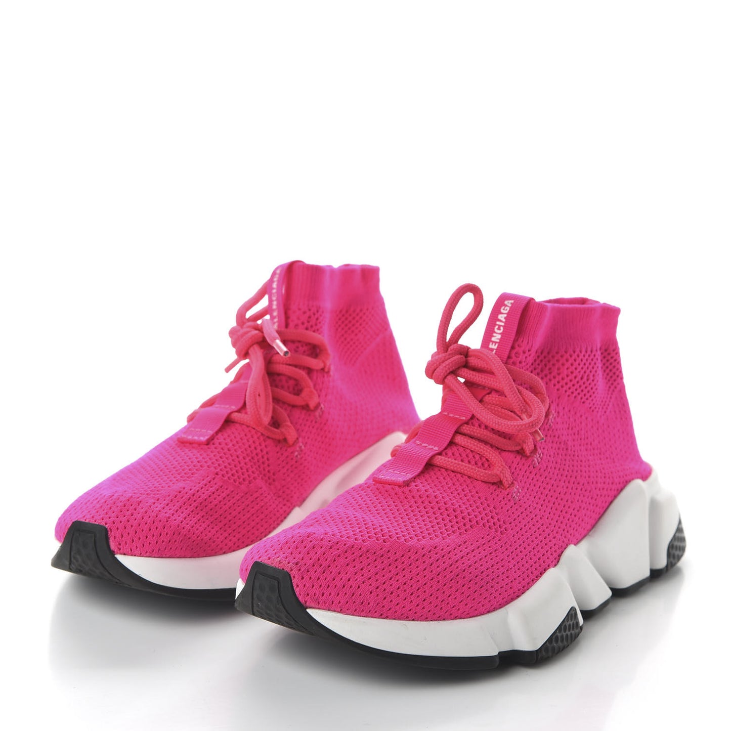 Knit Womens Speed Lace Up Sneakers 36 Rose Fluo