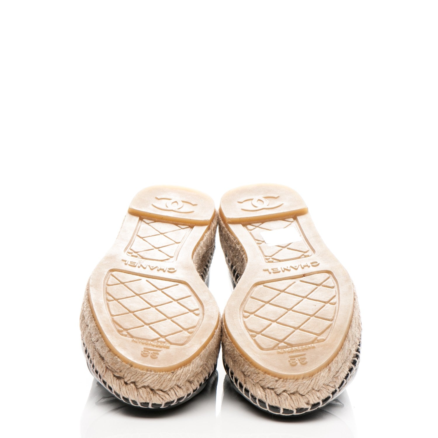 Chanel Lambskin CC Espadrilles 38 Black 5 of 7