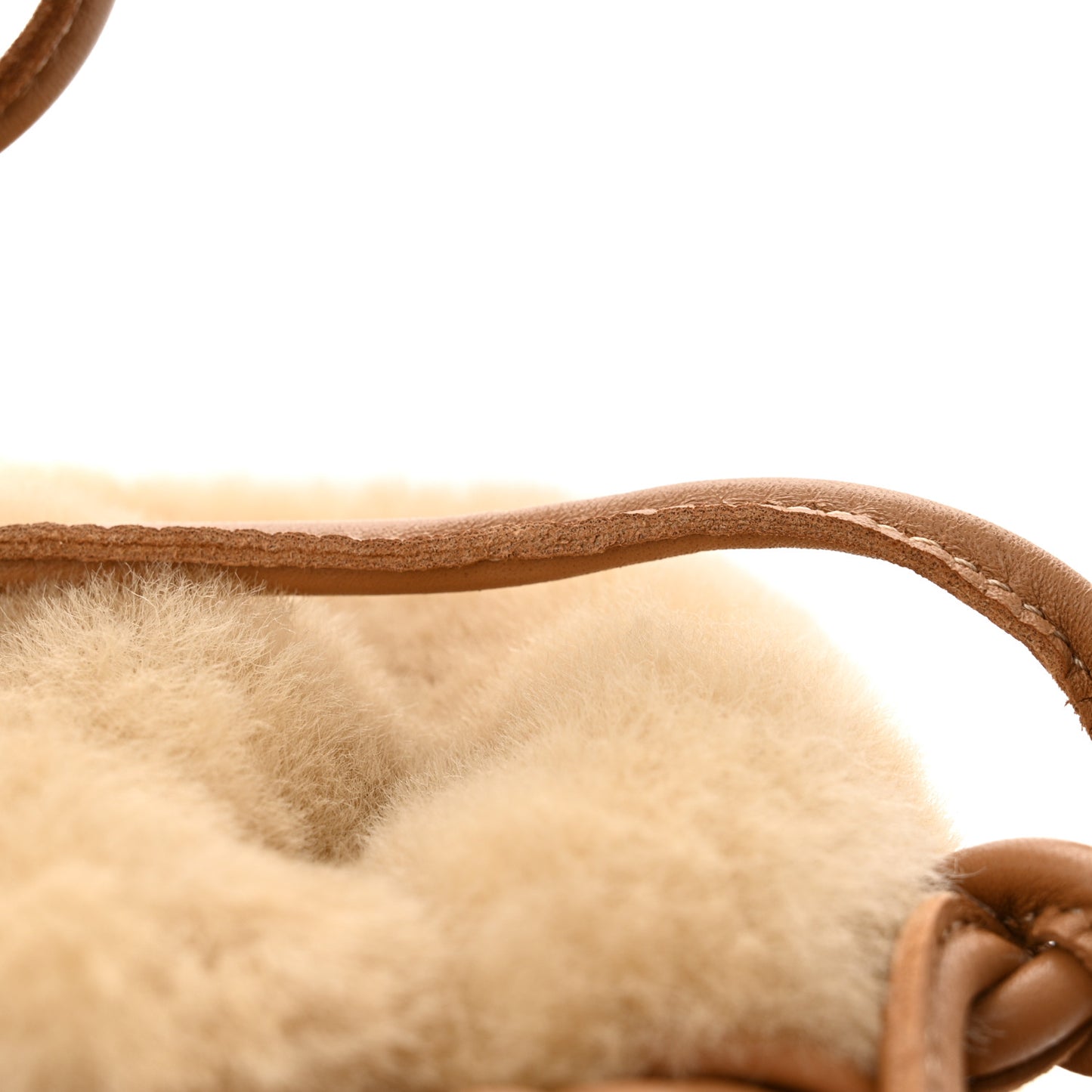 Shearling Mini Cloud Clutch Natural