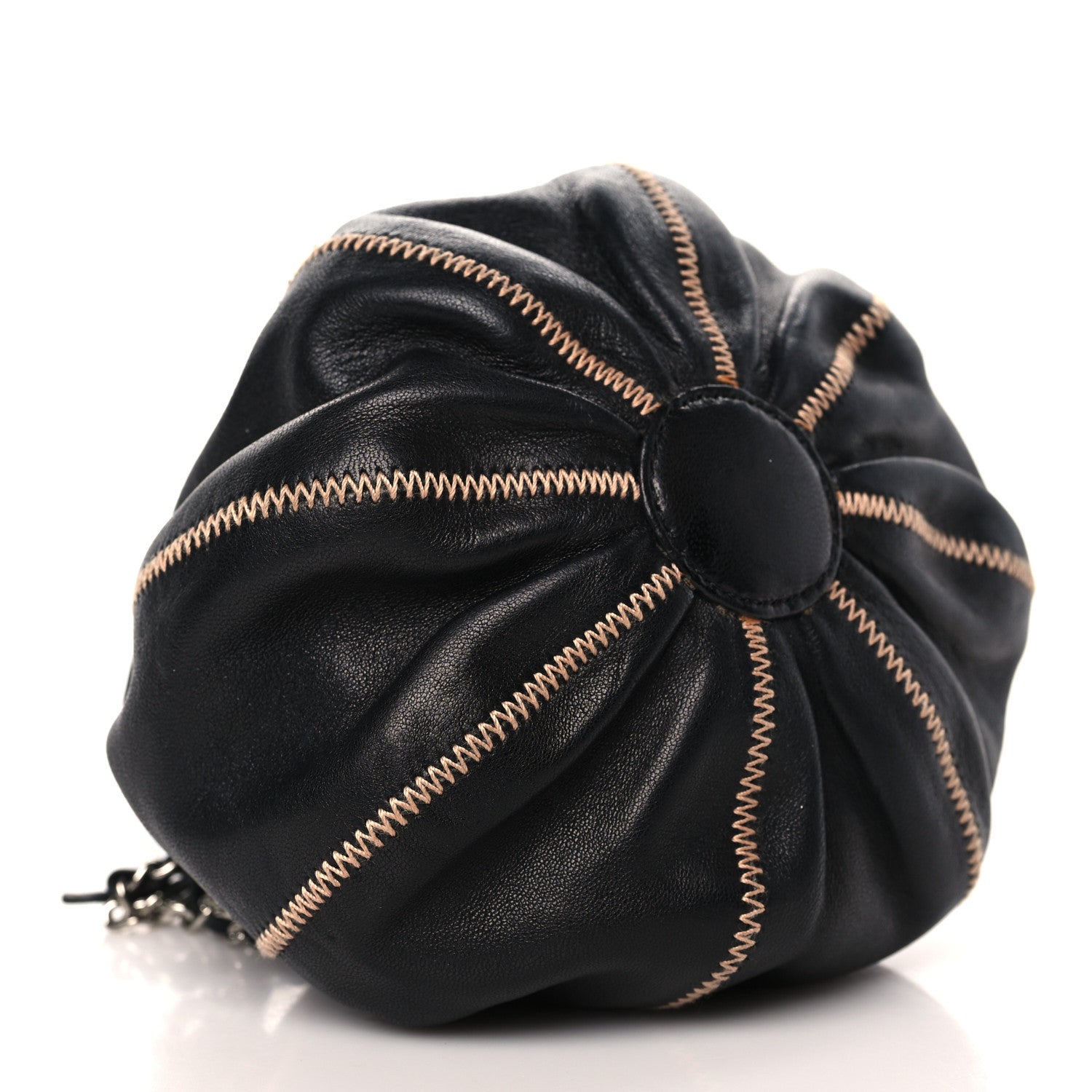 Chanel Lambskin Satin Reversible Mini Sac Cordon Black Peach 4 of 10