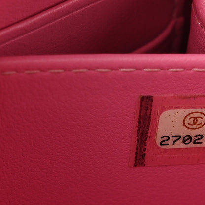 Chanel Caviar Quilted Filigree Vanity Clutch With Chain Pink Light Blue Green 7 of 11