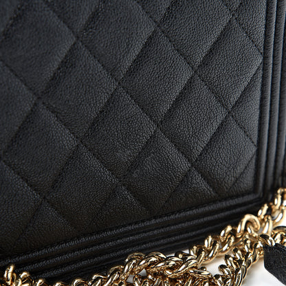 Chanel Caviar Quilted Boy Wallet On Chain WOC Black 8 of 11