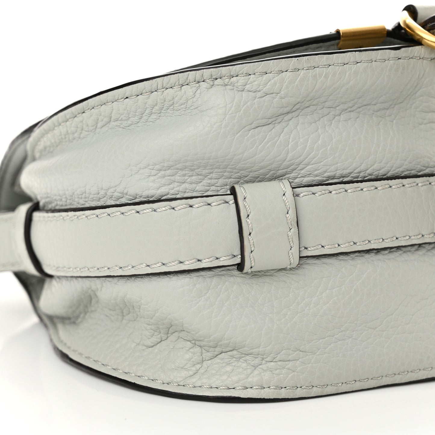 Calfskin Mini Marcie Round Crossbody Bag Faded Blue