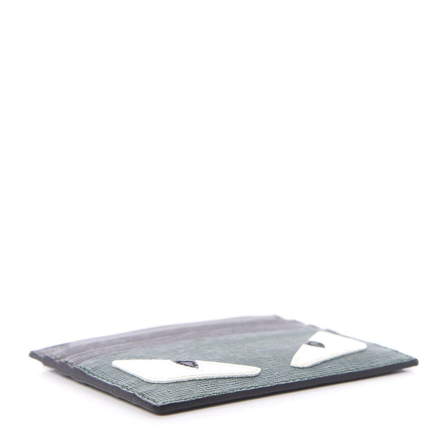 Vitello Elite Monster Eyes Inlay Card Holder Green Black
