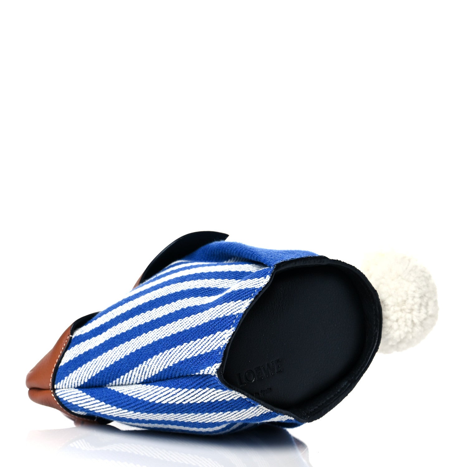 Loewe Canvas Shearling Mini Bunny Crossbody Bag Blue 4 of 10