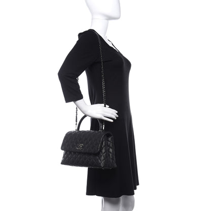 Chanel Caviar Lizard Quilted Small Coco Handle Flap Black 3 of 13