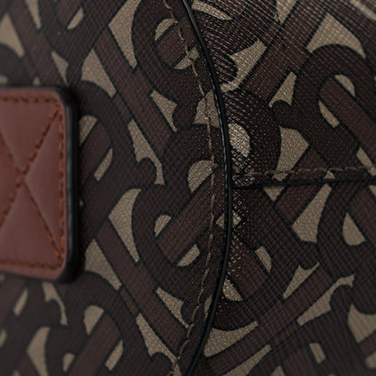 Burberry E-Canvas Monogram Stripe The Barrel Bag Bridle Brown 9 of 11