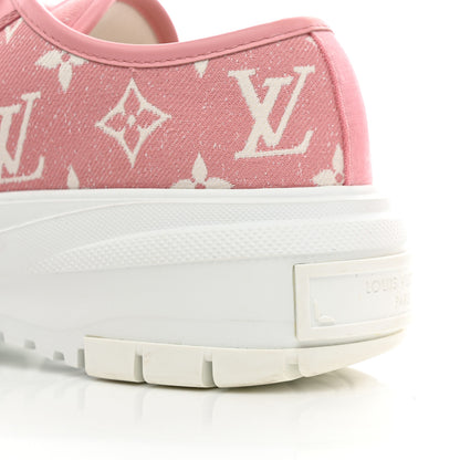 Louis Vuitton Denim Monogram Squad Sneakers 37.5 Pink 16 of 17