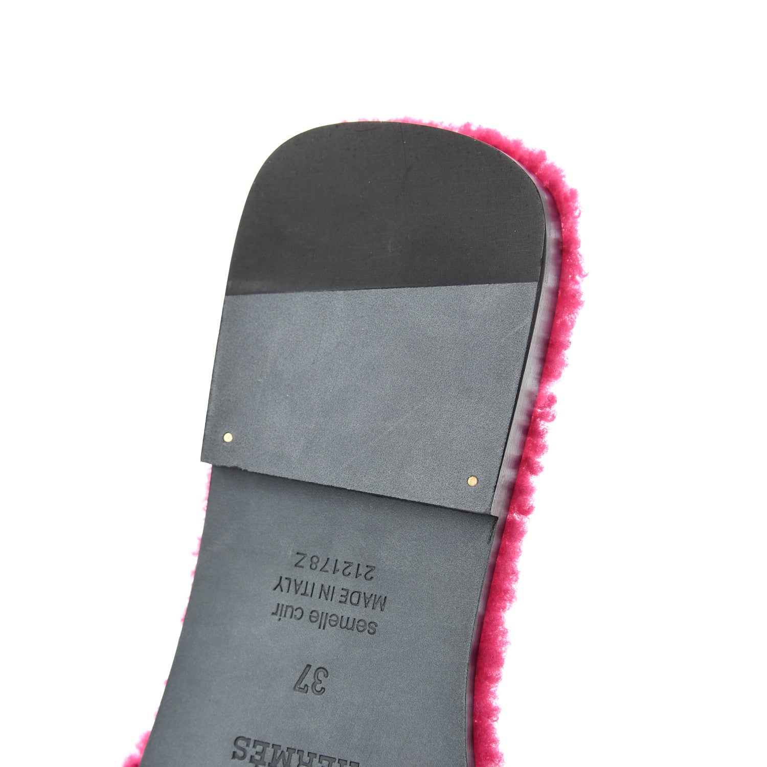 Hermes Woolskin Oran Sandals 37 Rose Fuchsia 11 of 12