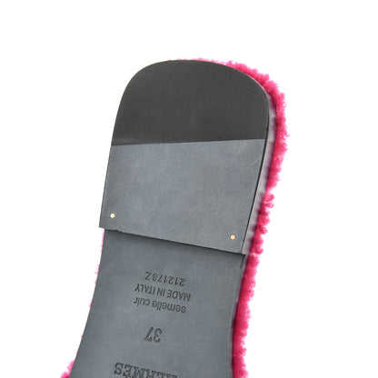 Hermes Woolskin Oran Sandals 37 Rose Fuchsia 11 of 12
