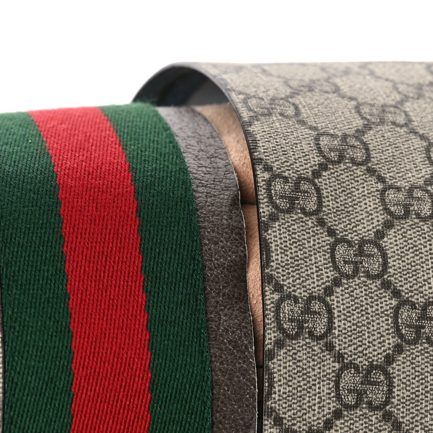 GG Supreme Monogram Textured Calfskin Web Medium Ophidia Shopping Tote Beige Ebony New Acero