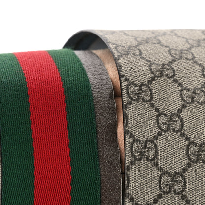 Gucci GG Supreme Monogram Textured Calfskin Web Medium Ophidia Shopping Tote Beige Ebony New Acero 10 of 11