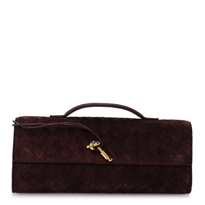 Bottega Veneta Suede Intrecciato Long Andiamo Top Handle Deep Mahogany 1 of 12
