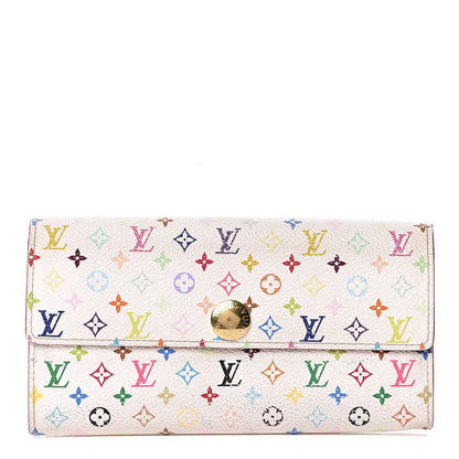 Louis Vuitton Monogram Multicolor Sarah Wallet White 1 of 8