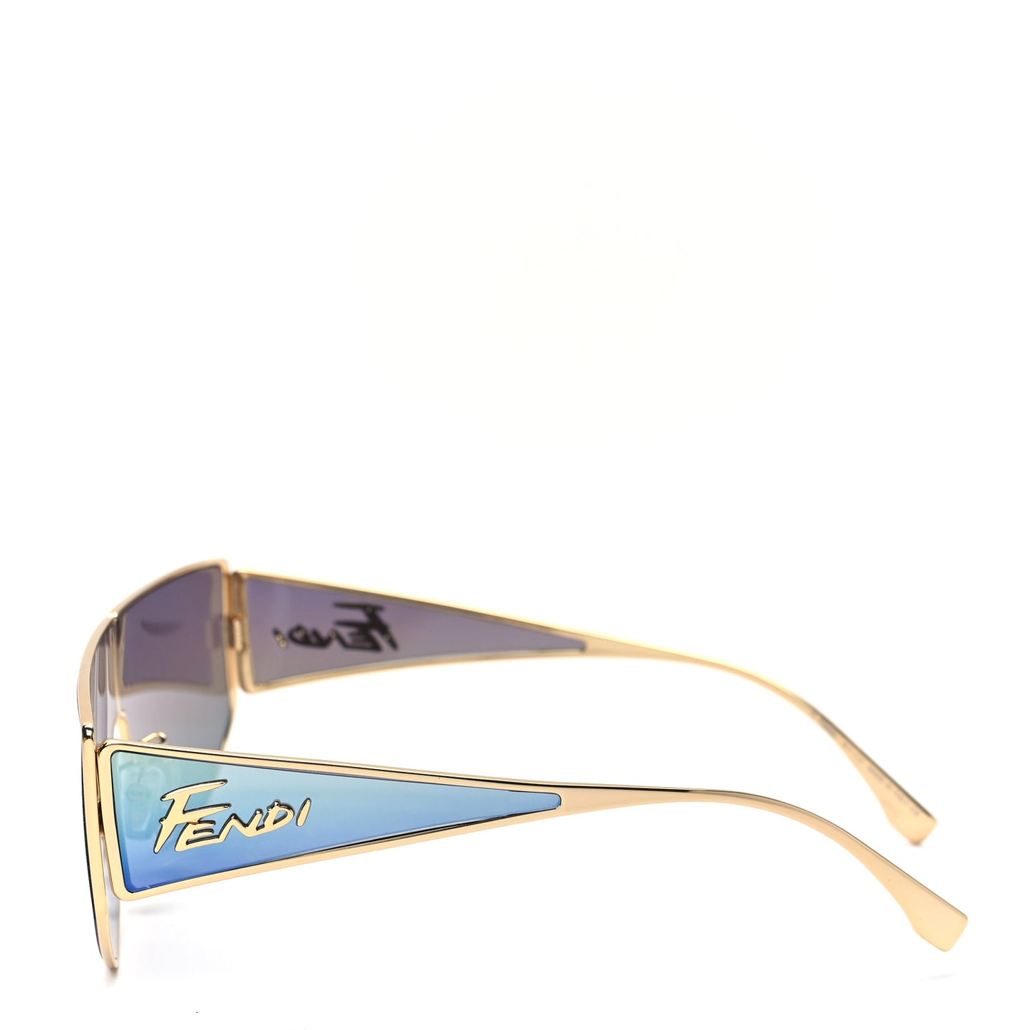 Metal Disco Geometric Sunglasses FE 40051/U Gold Blue Mirror