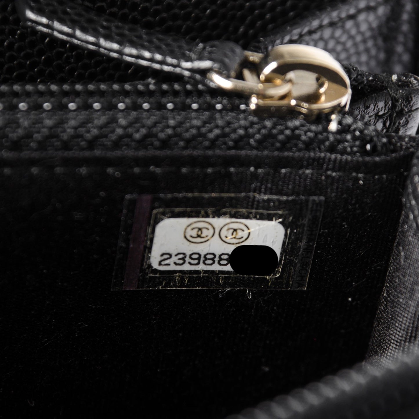 Caviar Quilted Boy Small Zip Around Wallet Black