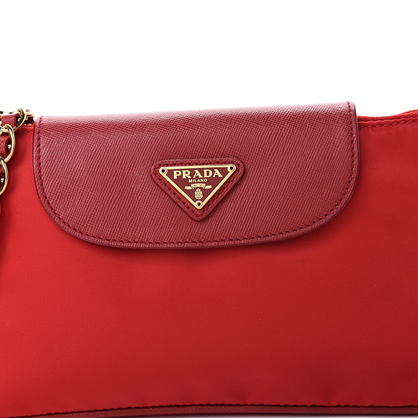 Tessuto Nylon Saffiano Crossbody Bag Rosso