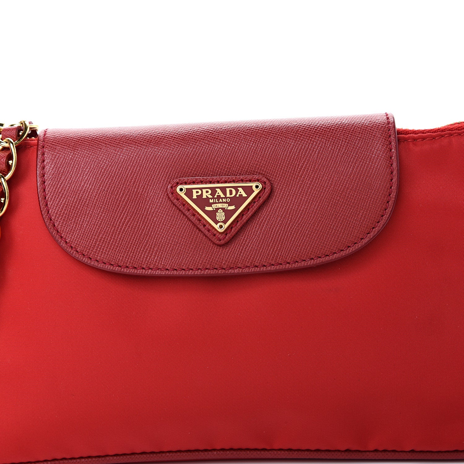 Prada Tessuto Nylon Saffiano Crossbody Bag Rosso 8 of 12