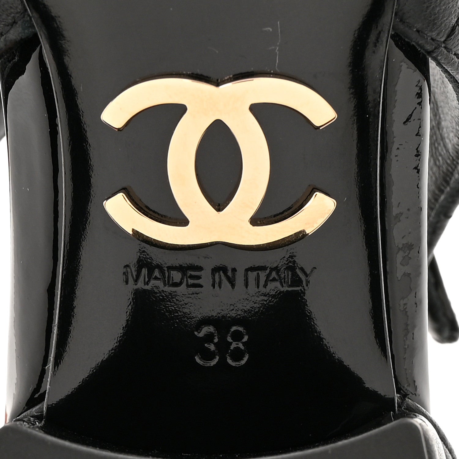 Chanel Lambskin Patent Quilted Cap Toe Mary Jane Flats 38 Black 6 of 11