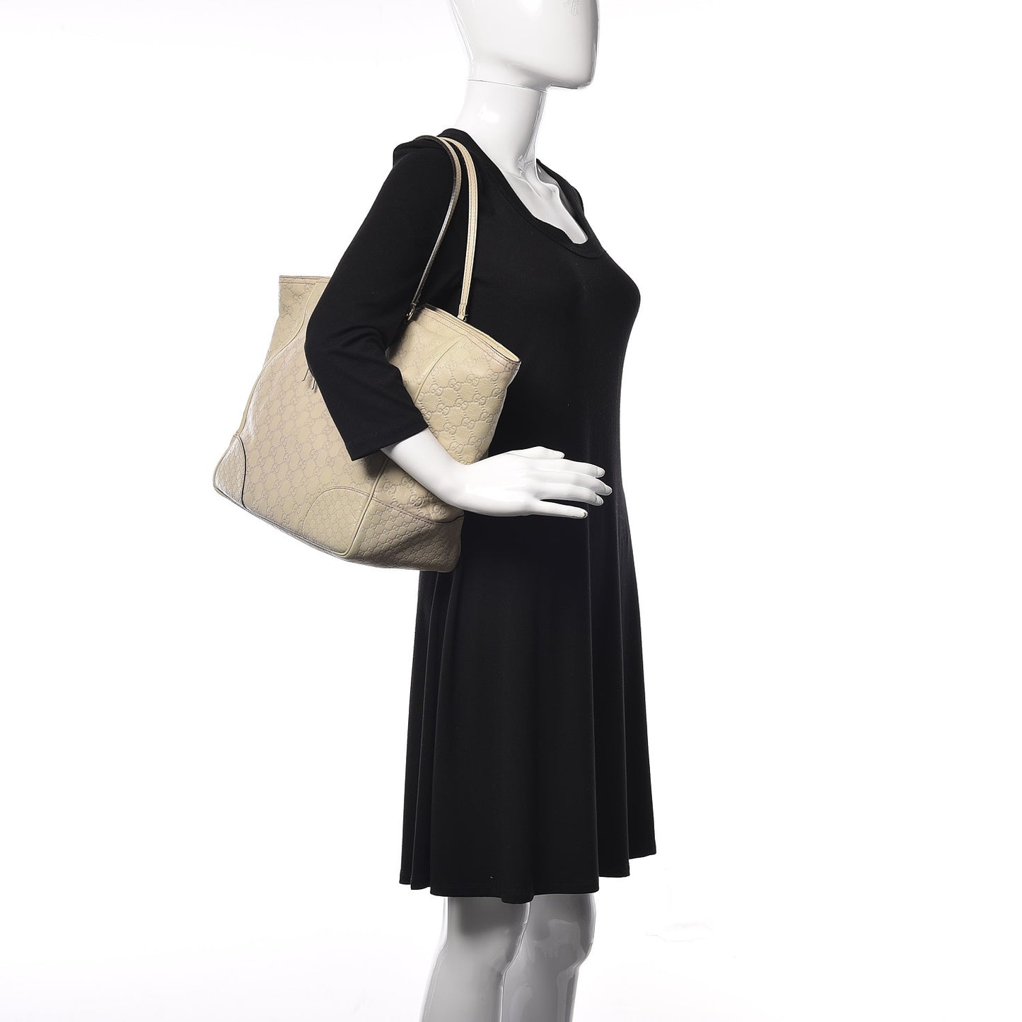 Guccissima Medium Bree Zippered Tote Storm Grey