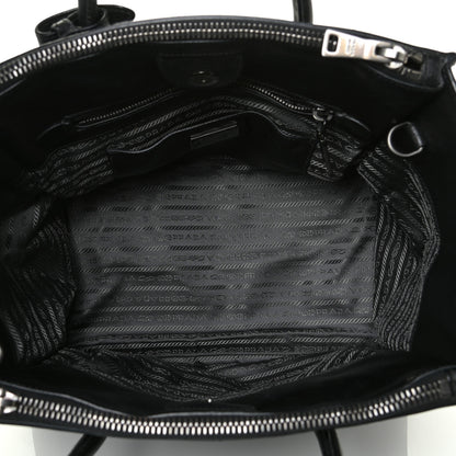 Prada Glace Calf Twin Pocket Tote Black 8 of 17