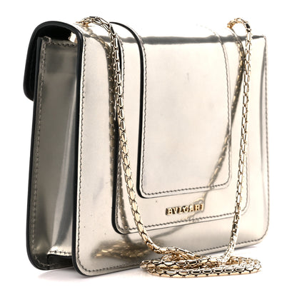 Bulgari Metallic Calfskin Small Serpenti Forever Snake Strap Crossbody Bag Silver 4 of 11