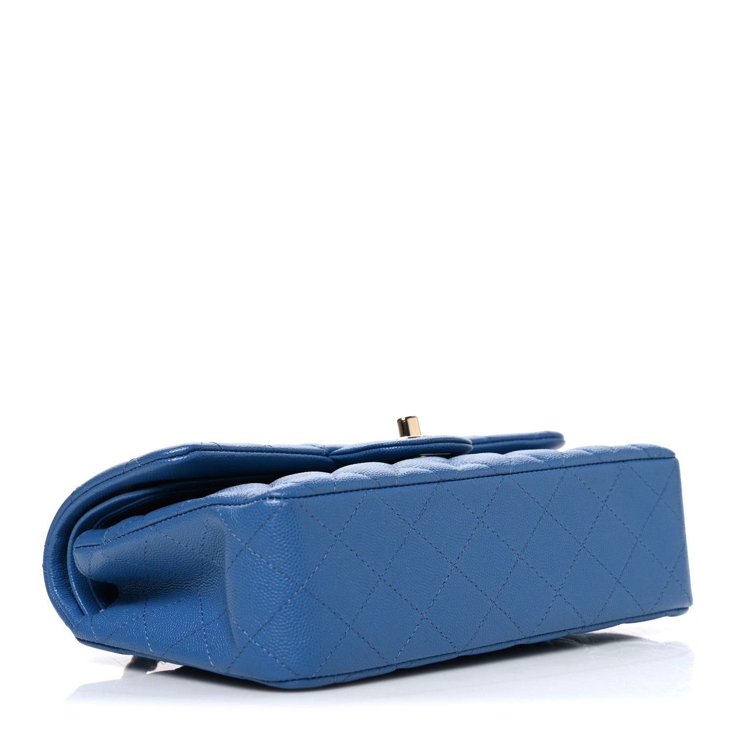 Chanel Caviar Quilted Medium Double Flap Blue 3 of 9