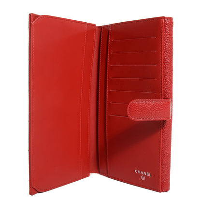Chanel Caviar Quilted Long Flap Wallet Red 6 of 9