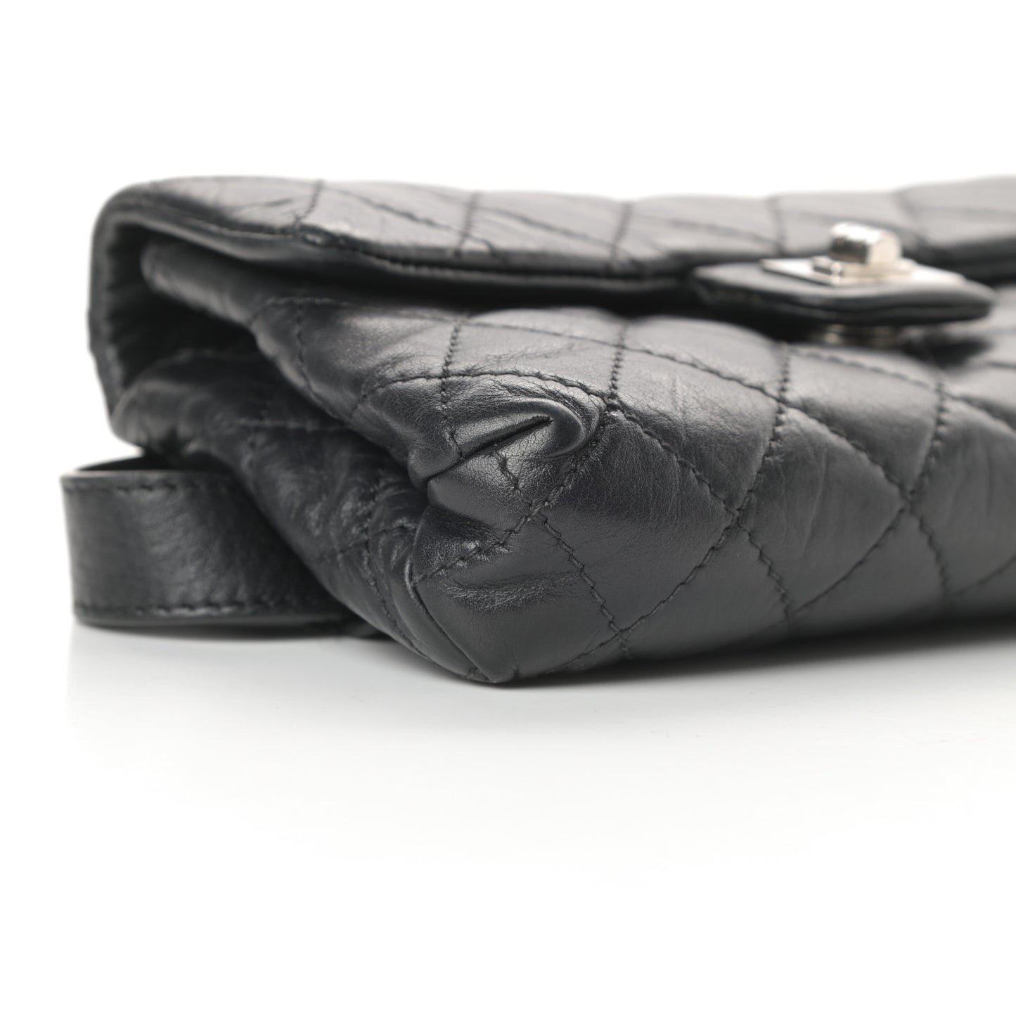 Calfskin Quilted 2.55 Reissue Flap Belt Bag Clutch Black