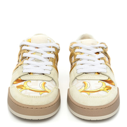 Versace X FENDI Fabric FF Baroque Womens Fendace Match Sneakers 39 Gold Multicolor 2 of 8