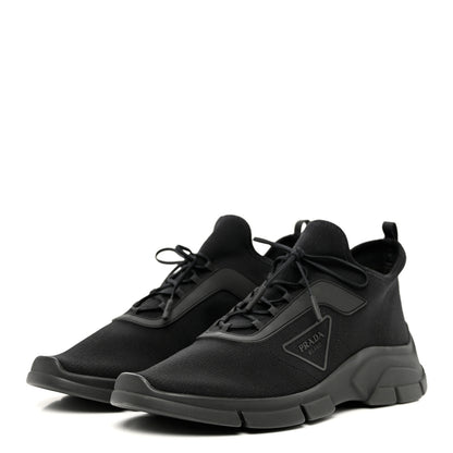 Prada Knit Fabric Logo Mens Running Sneakers 8 Black 3 of 10