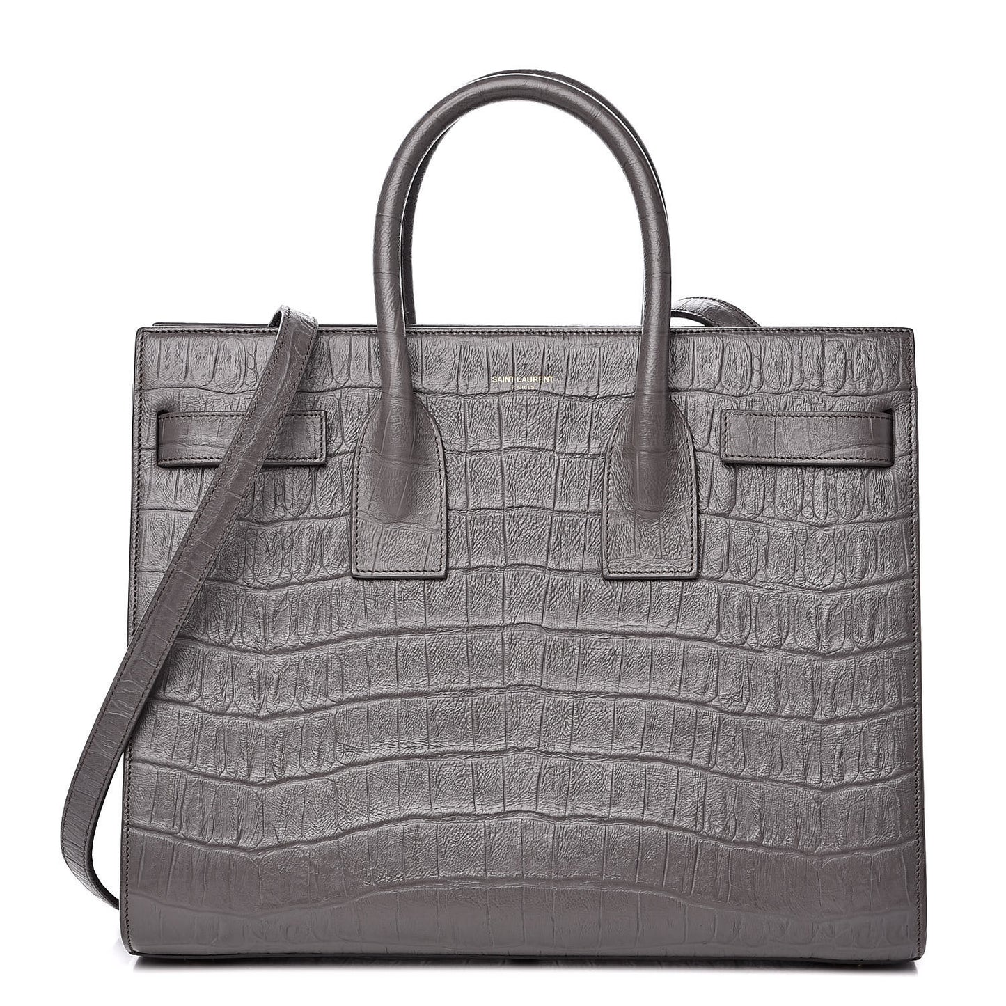 Calfskin Crocodile Embossed Small Sac De Jour Fog