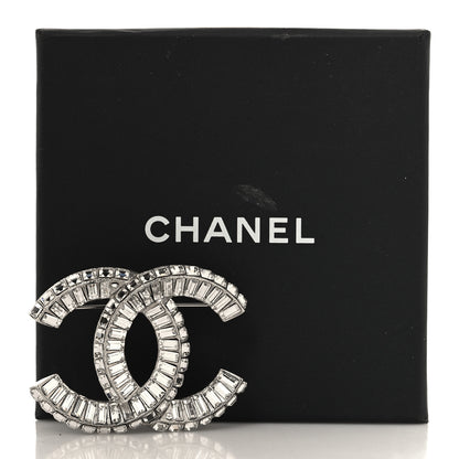 Chanel Baguette Crystal CC Brooch Silver 4 of 4