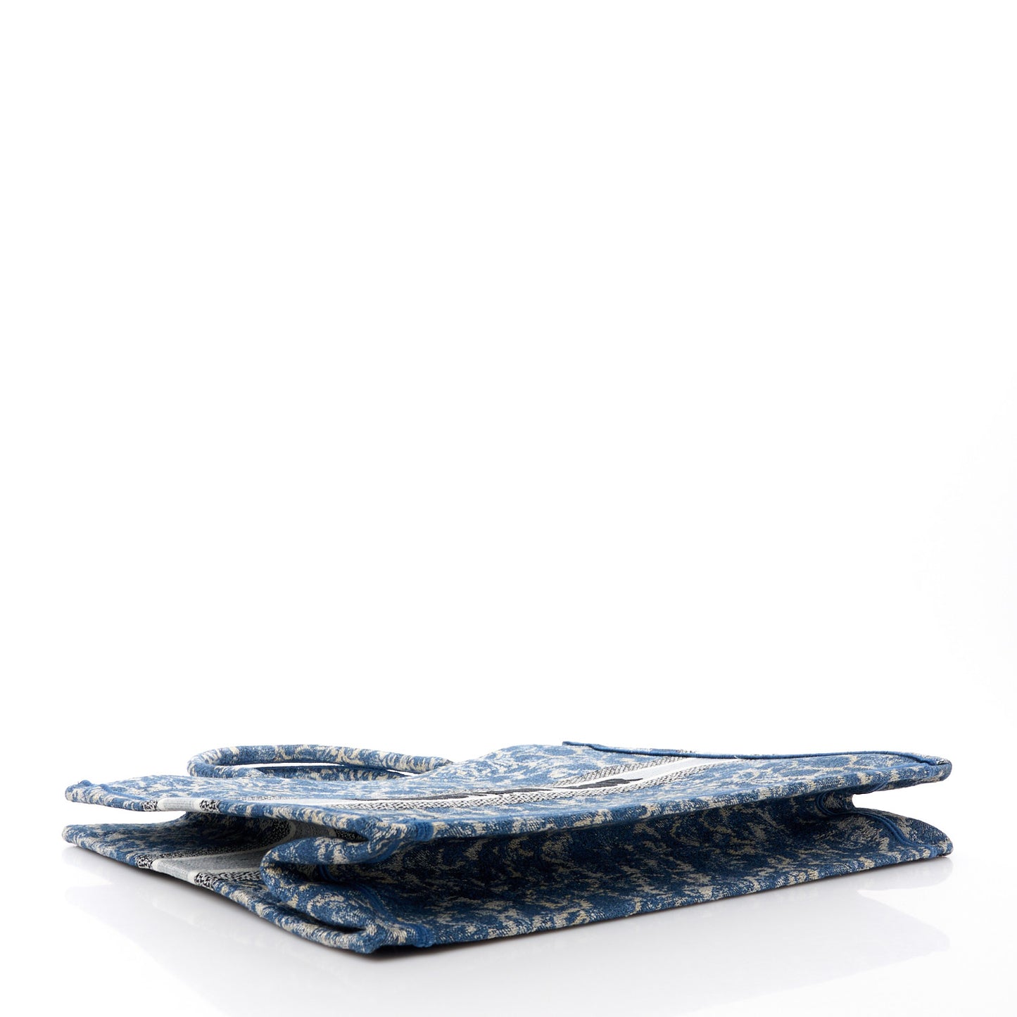 Canvas Embroidered Large Brocart Book Tote Blue