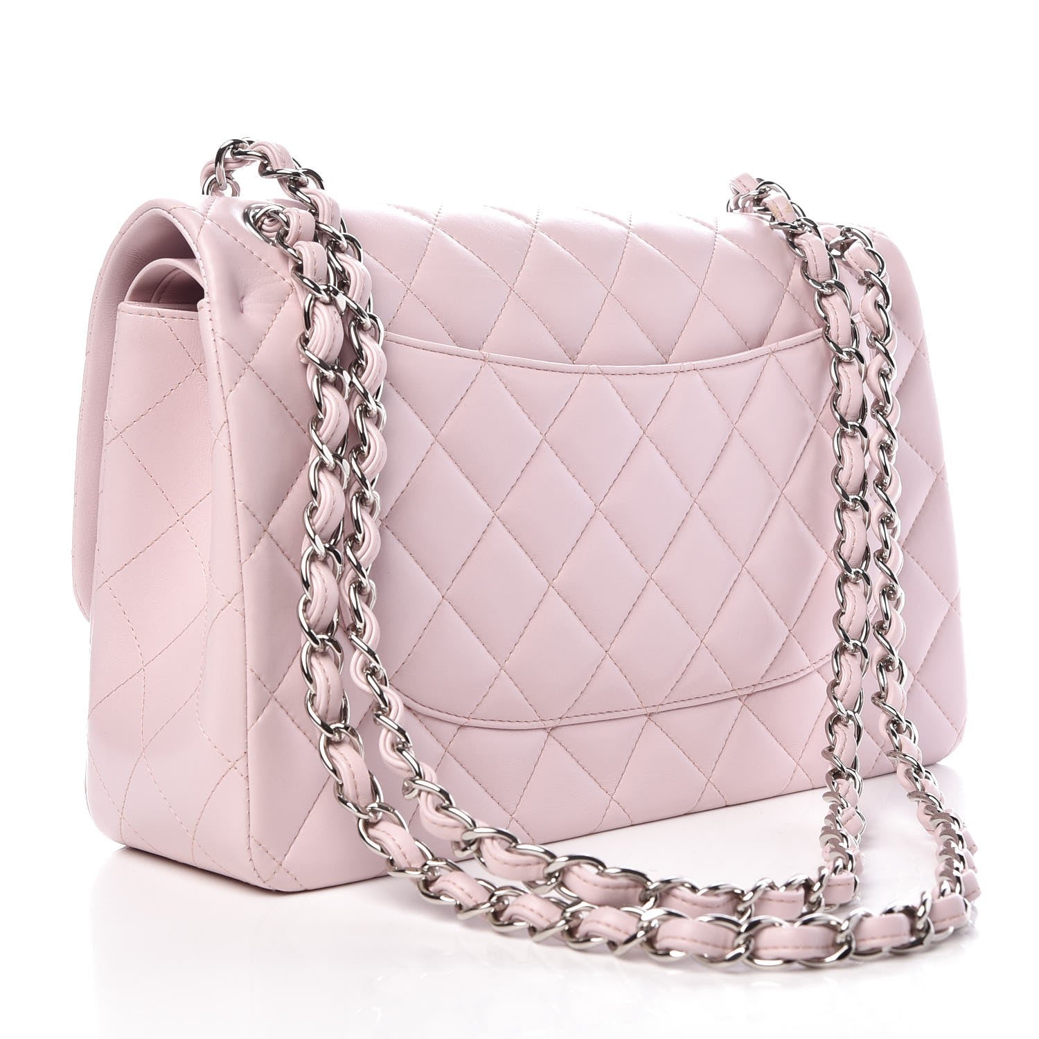 Chanel Lambskin Quilted Jumbo Double Flap Light Pink 4 of 10