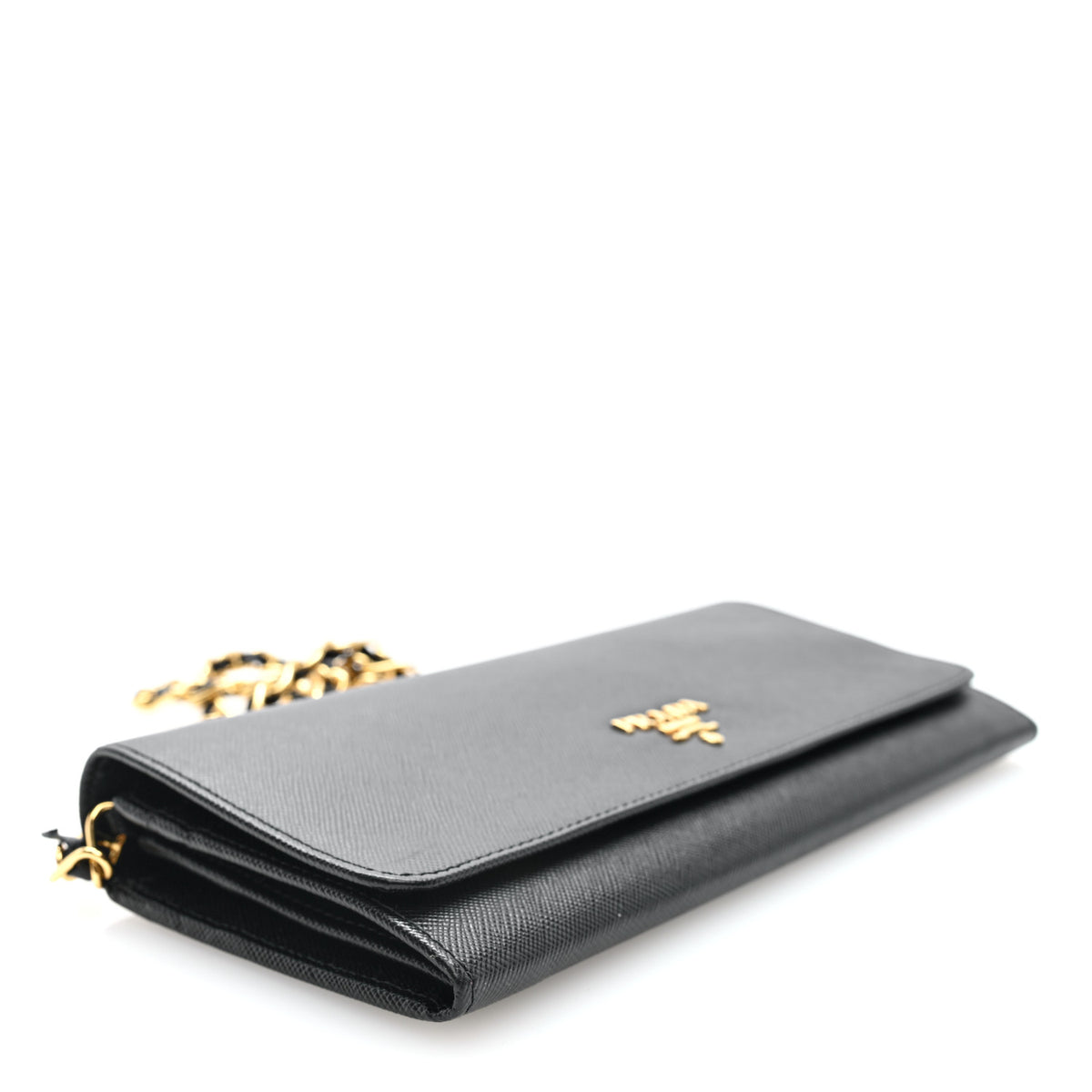 Vitello Move Metal Oro Chain Wallet Black