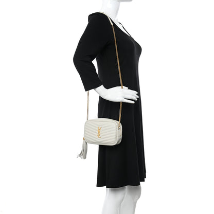 Saint Laurent Grain De Poudre Matelasse Monogram Mini Lou Camera Bag Crema Soft 2 of 10