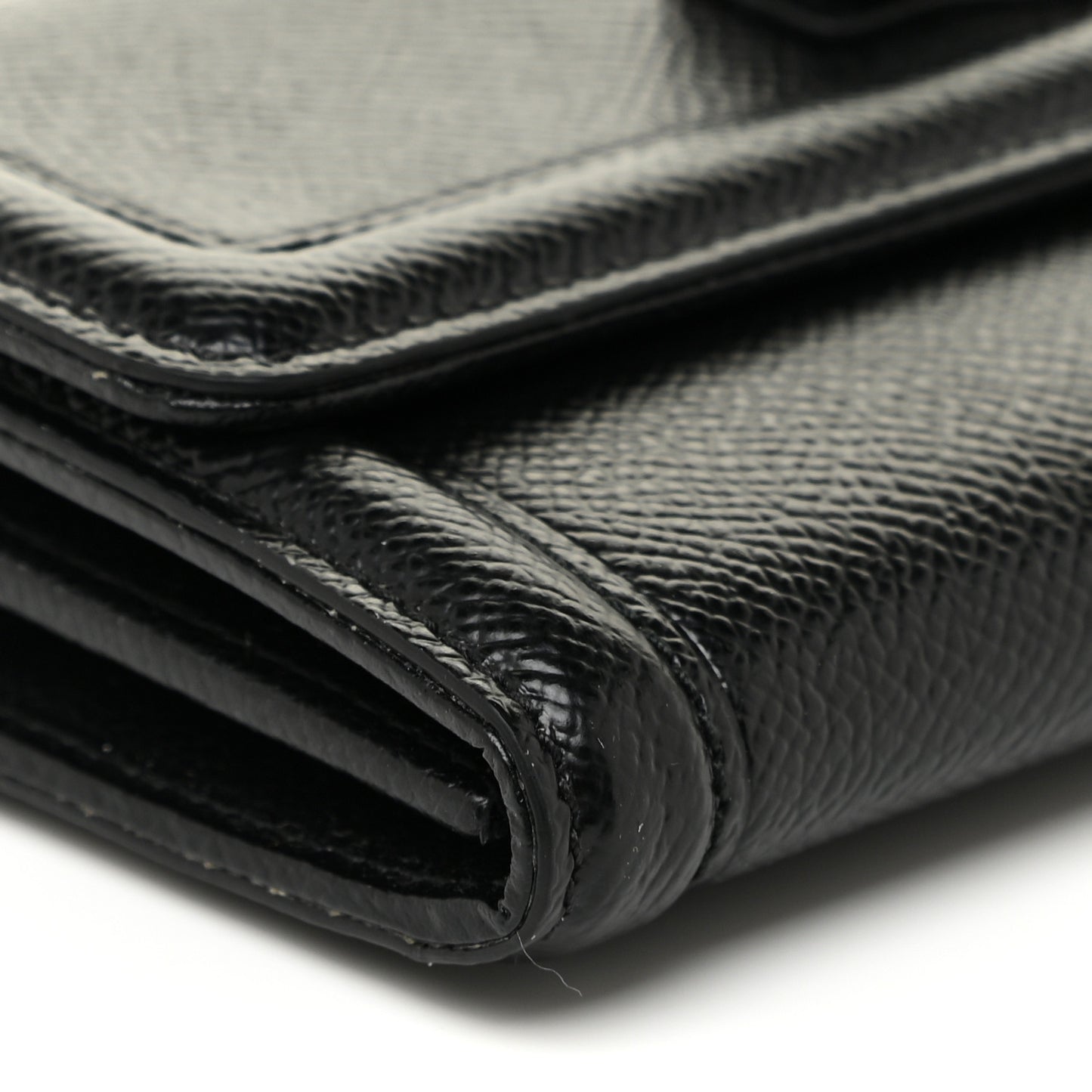 Printed Calfskin Vara Bow Continental Wallet Black