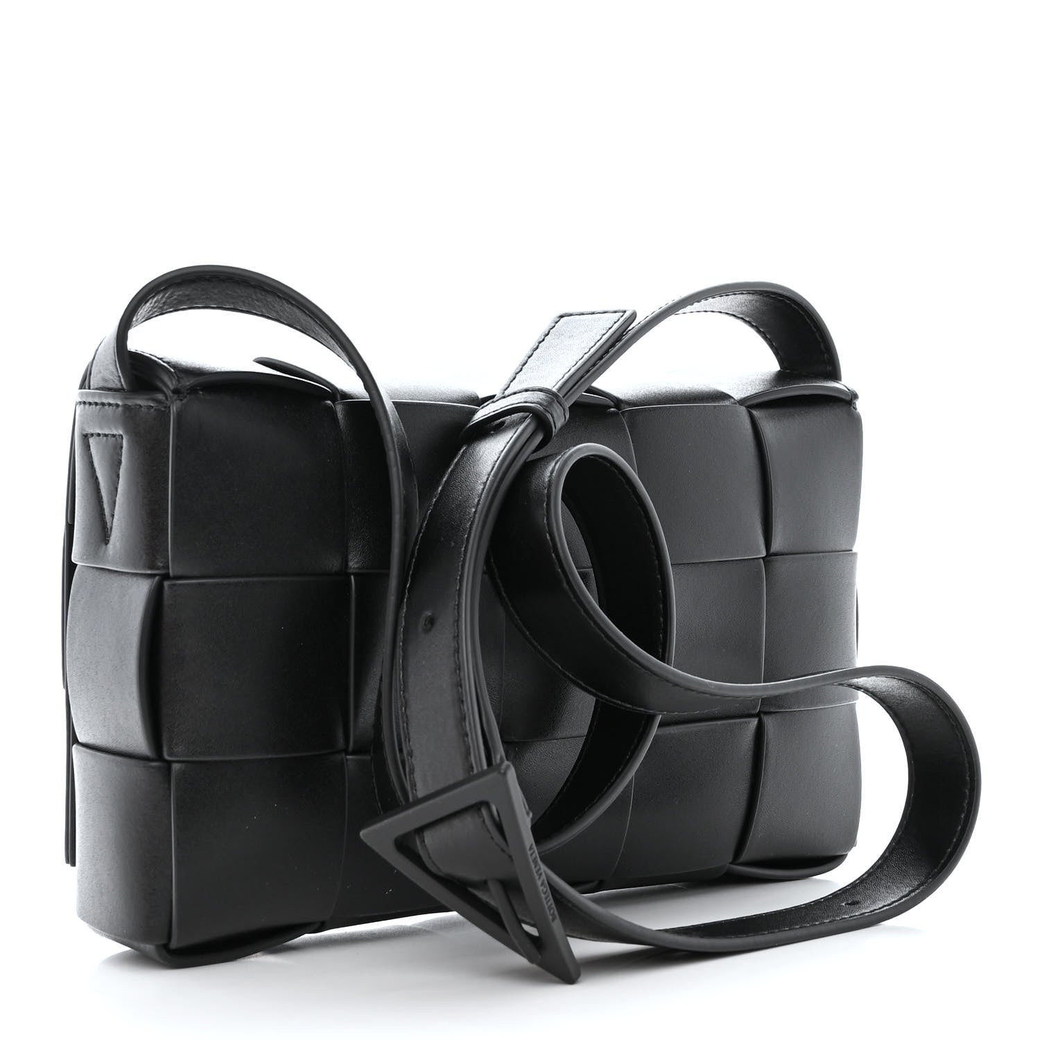 Bottega Veneta Lambskin Maxi Intreccio Small Cassette Crossbody Bag Black 3 of 12