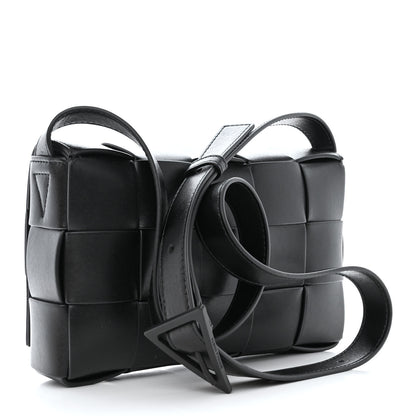 Bottega Veneta Lambskin Maxi Intreccio Small Cassette Crossbody Bag Black 3 of 12