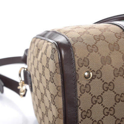 Gucci Monogram Vintage Web Medium Boston Dark Brown 12 of 13